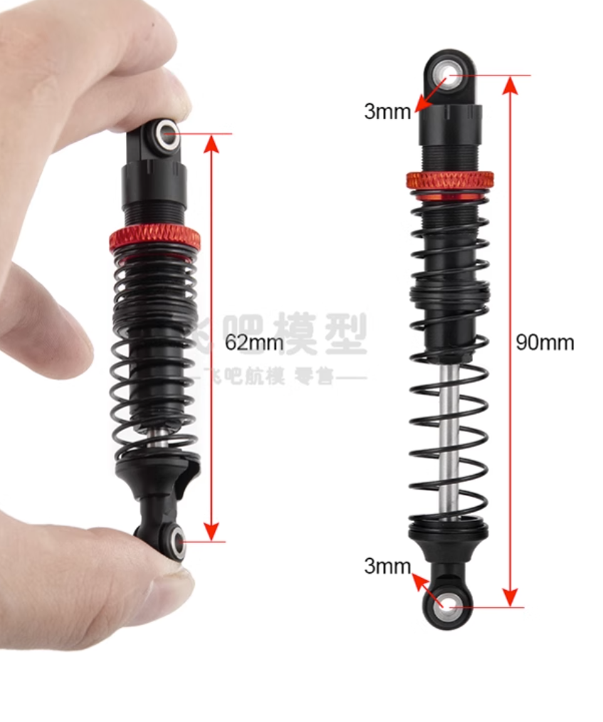 1/10 climbing car metal hydraulic shock absorber double-stage spring shock absorber TRX4 SCX10 90046