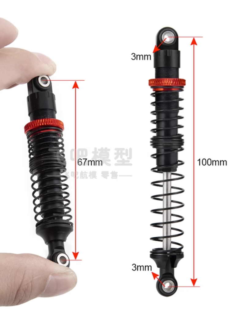 1/10 climbing car metal hydraulic shock absorber double-stage spring shock absorber TRX4 SCX10 90046