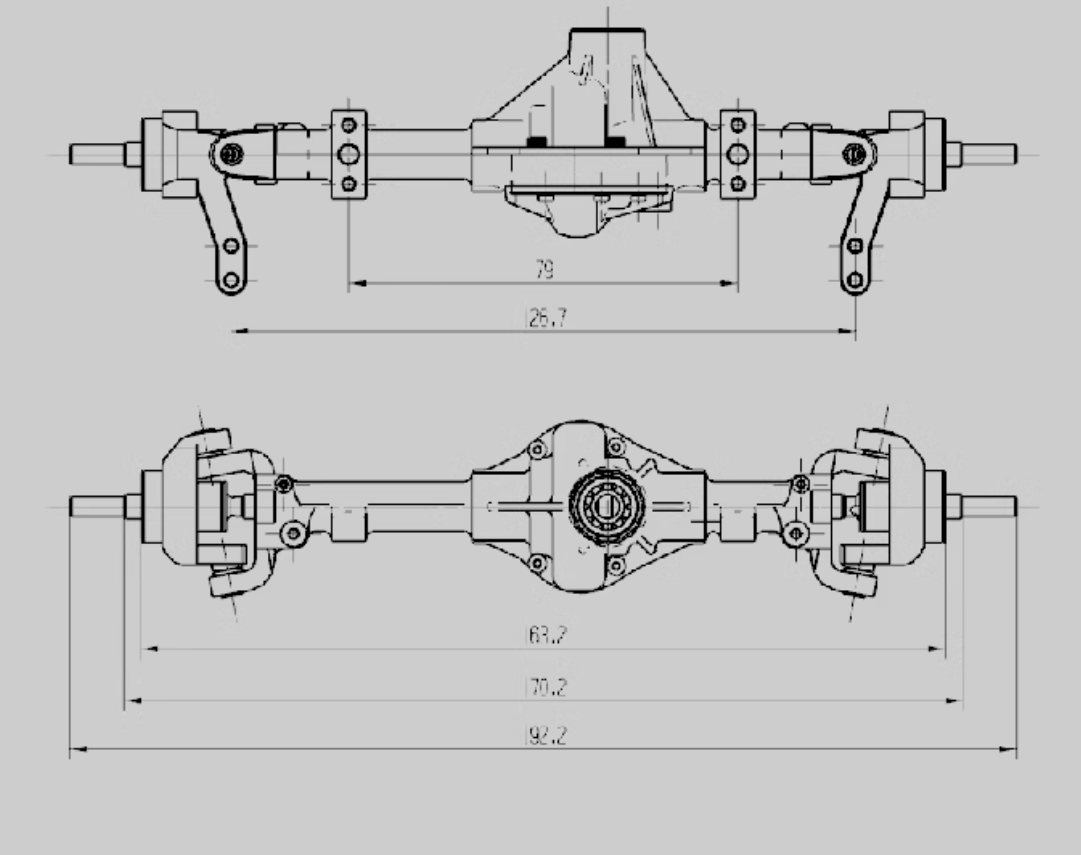 Climbing car metal 1/10 axle straight axis G5 axle large steering scx10 D90 CC01 model
