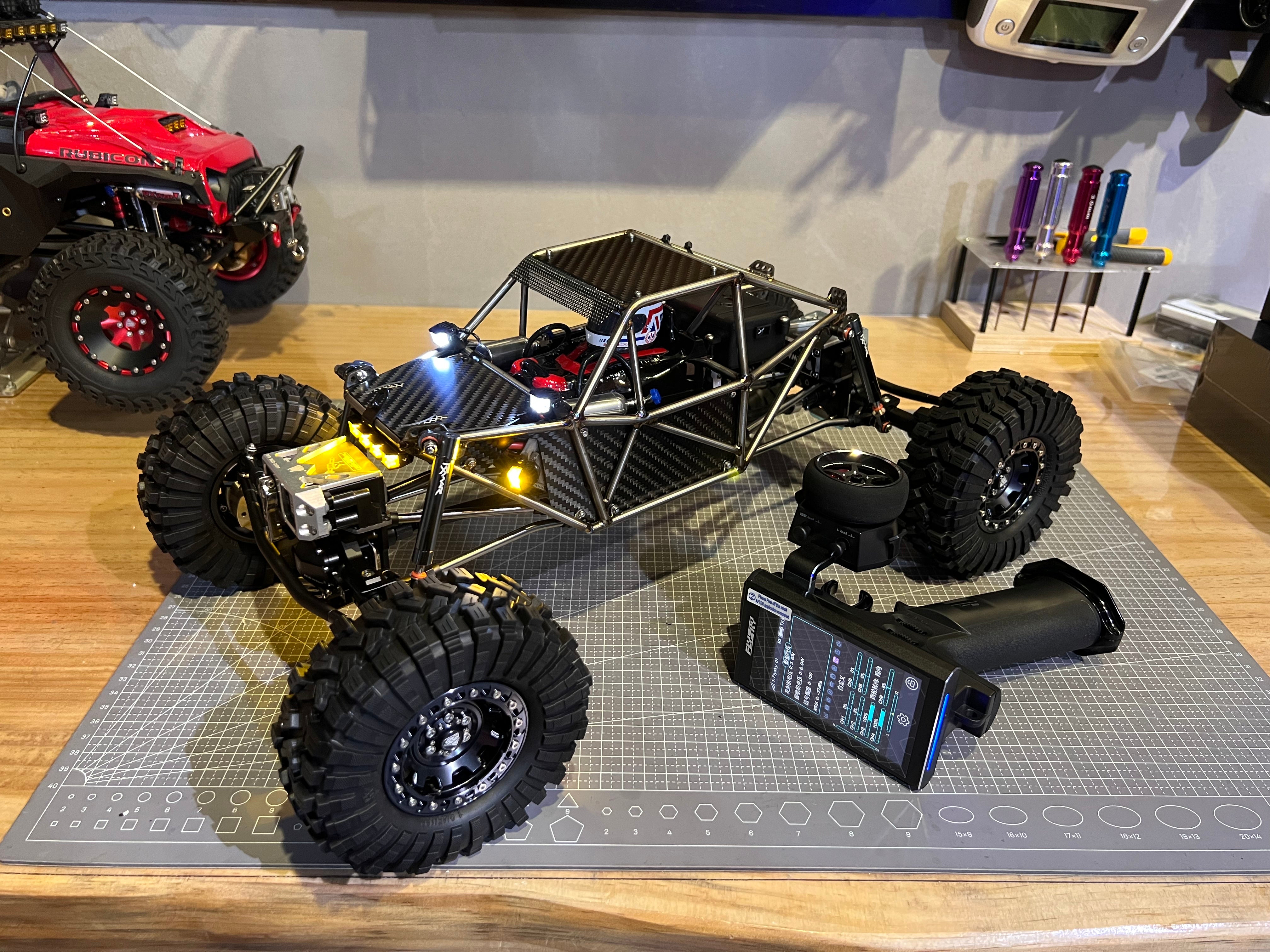 Capra metal roll cage lunar rover carbon fiber panels