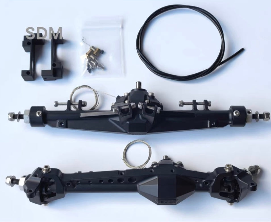 Simulated hydraulic steering kit including axle