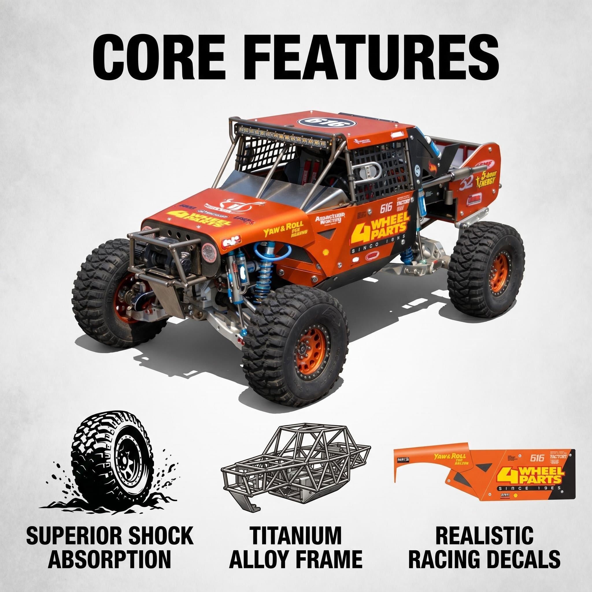 Orange 1/10 ultra4 titanium cage