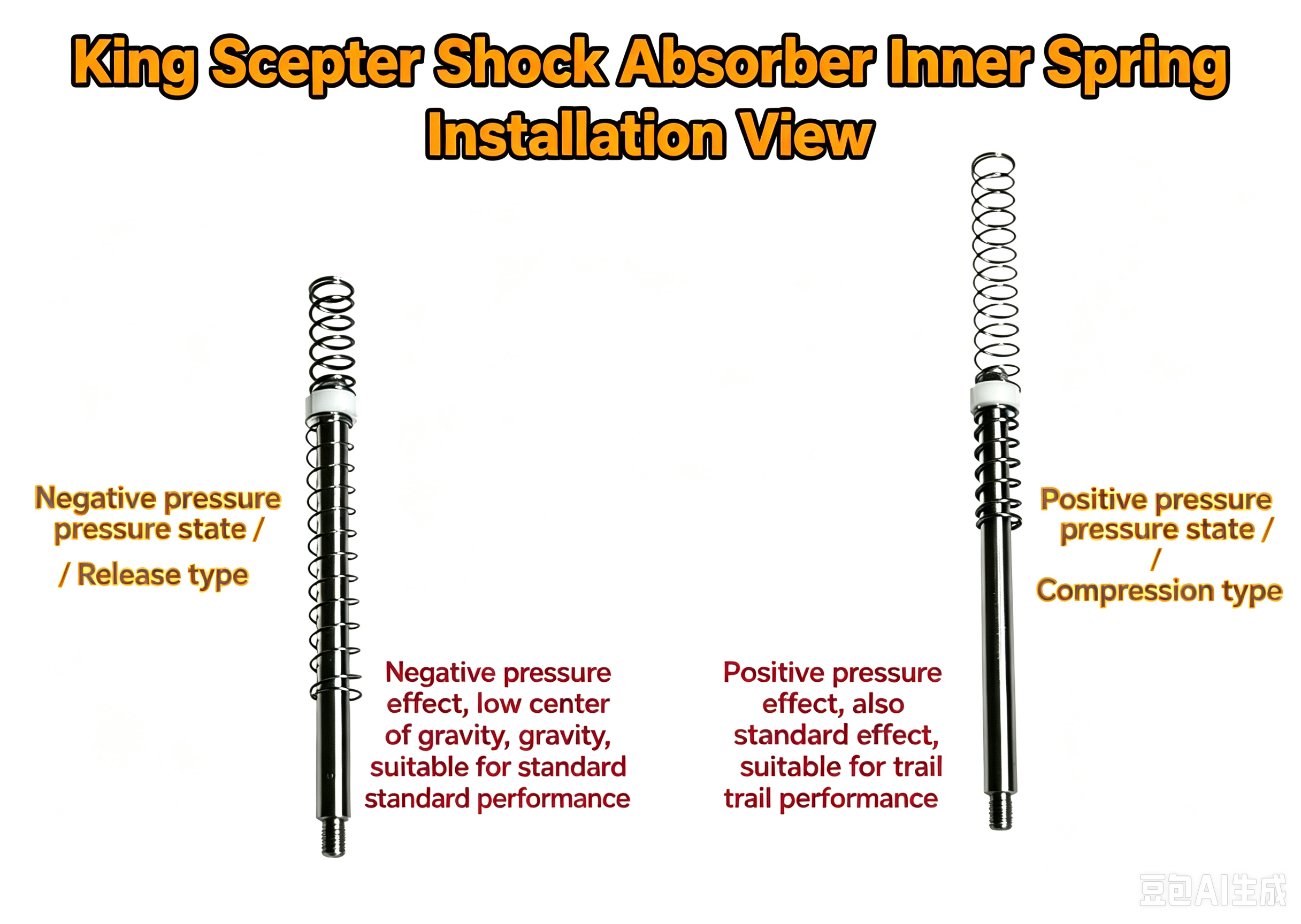 Lunar rover single-tube shock absorber 4pcs