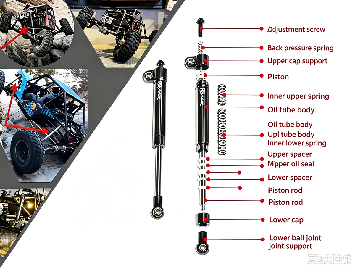 Lunar rover single-tube shock absorber 4pcs
