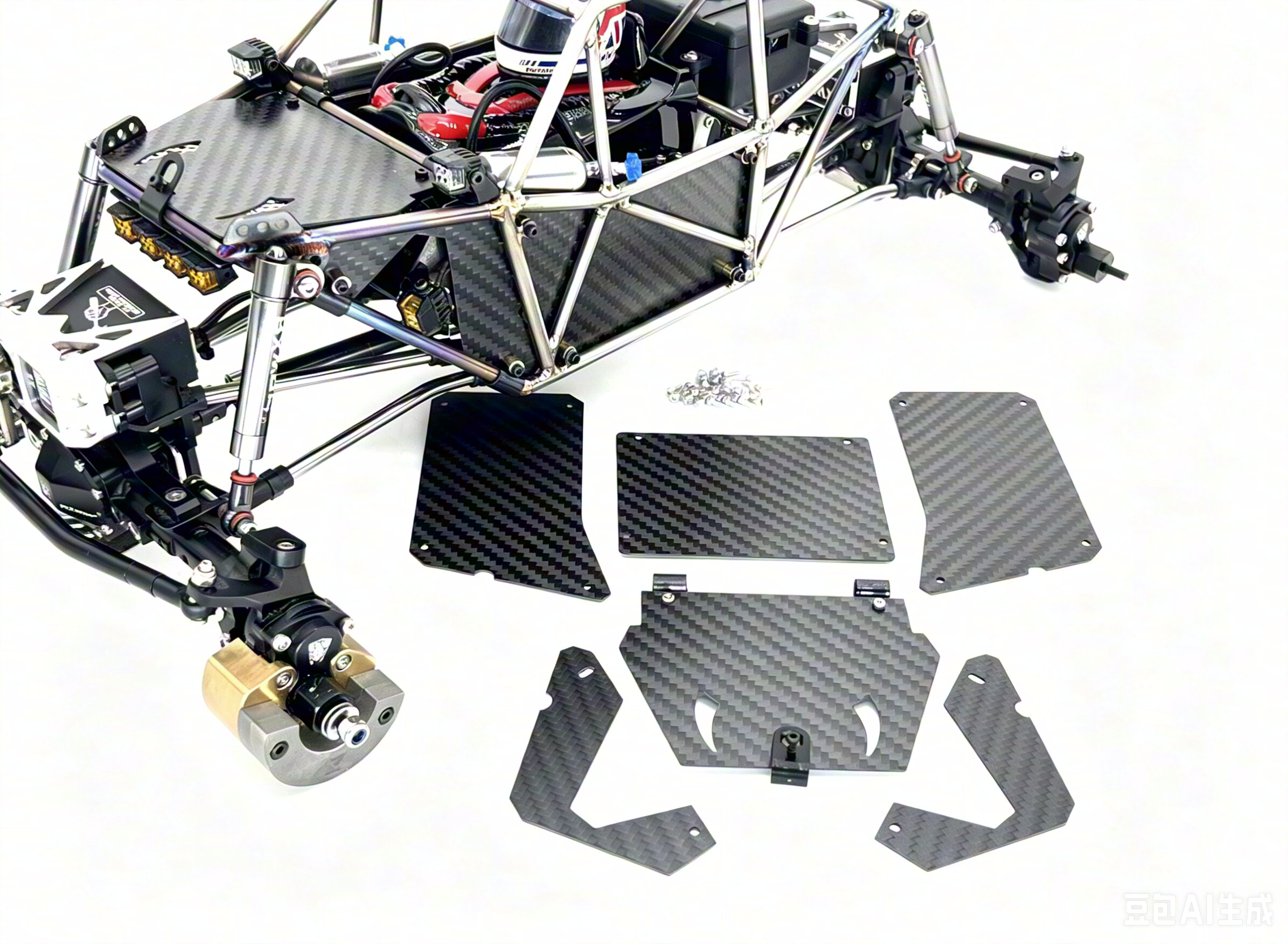 Capra metal roll cage lunar rover carbon fiber panels