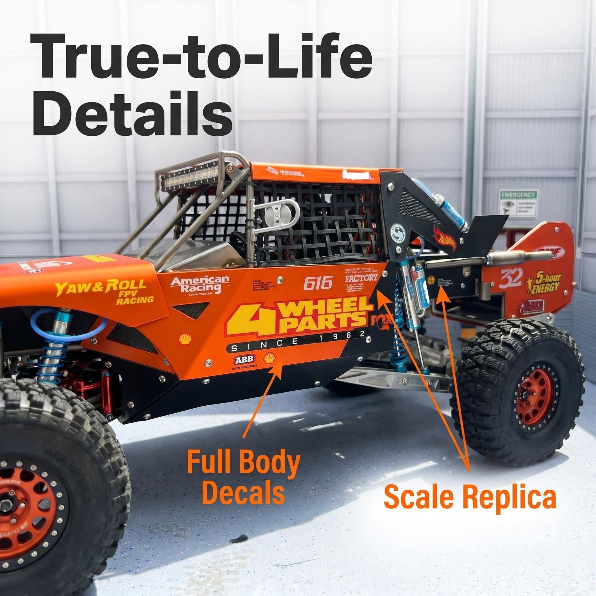Orange 1/10 ultra4 titanium cage
