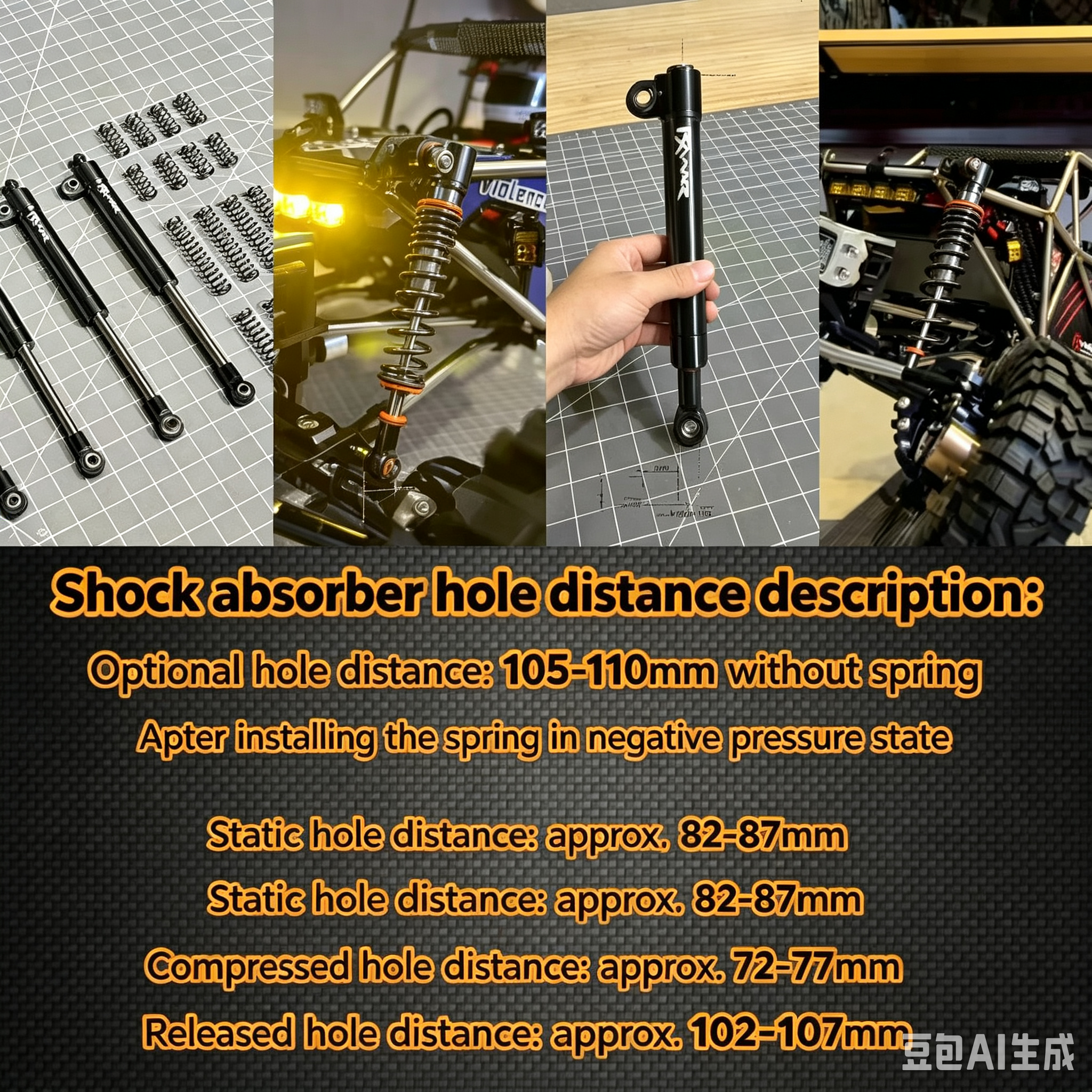 Lunar rover single-tube shock absorber 4pcs