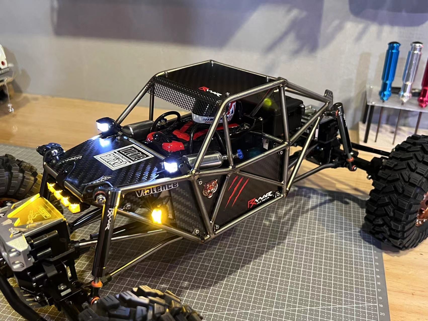 Capra metal roll cage lunar rover carbon fiber panels