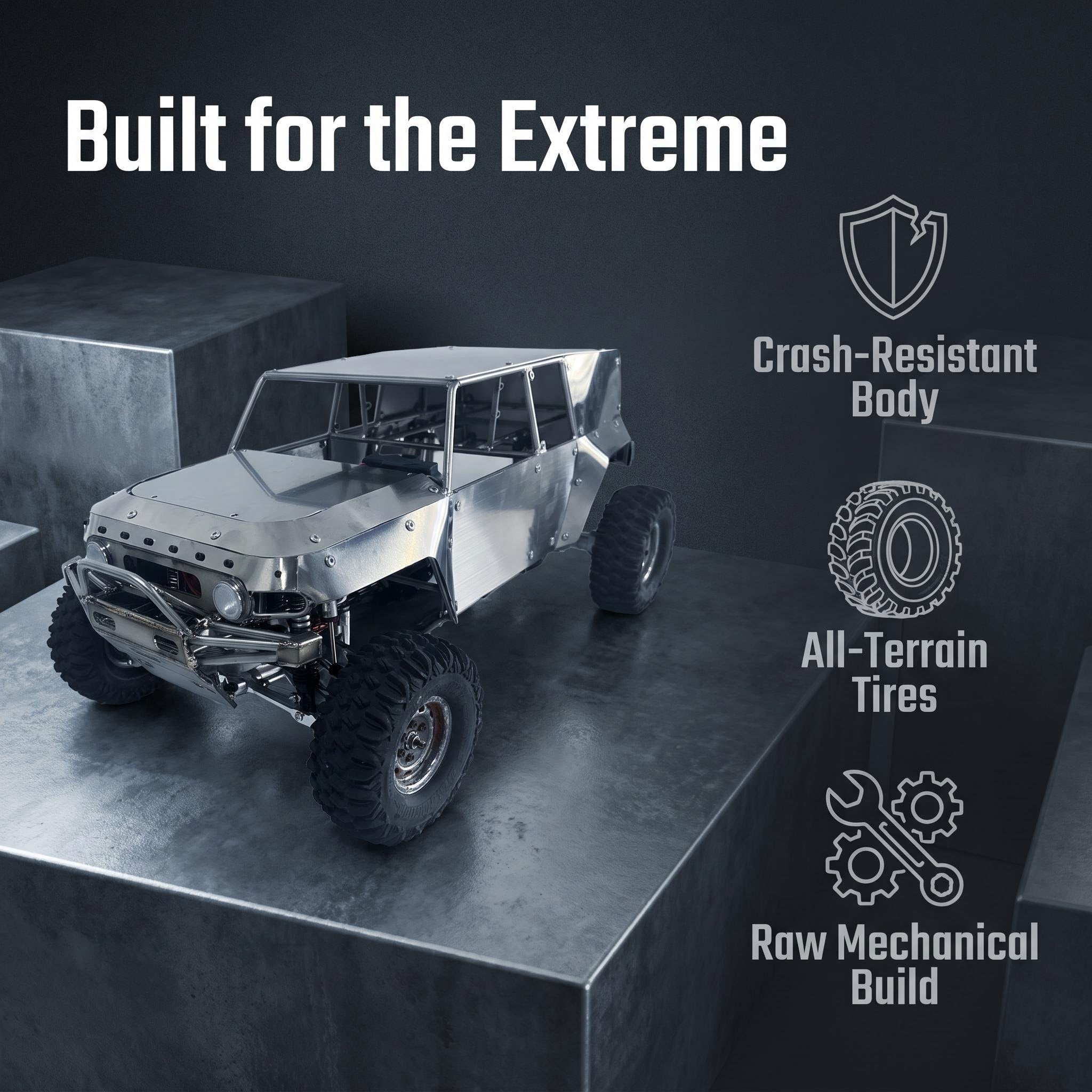 Handcrafted all-metal roll cage for FJ Cruiser, fully customized for the entire vehicle.