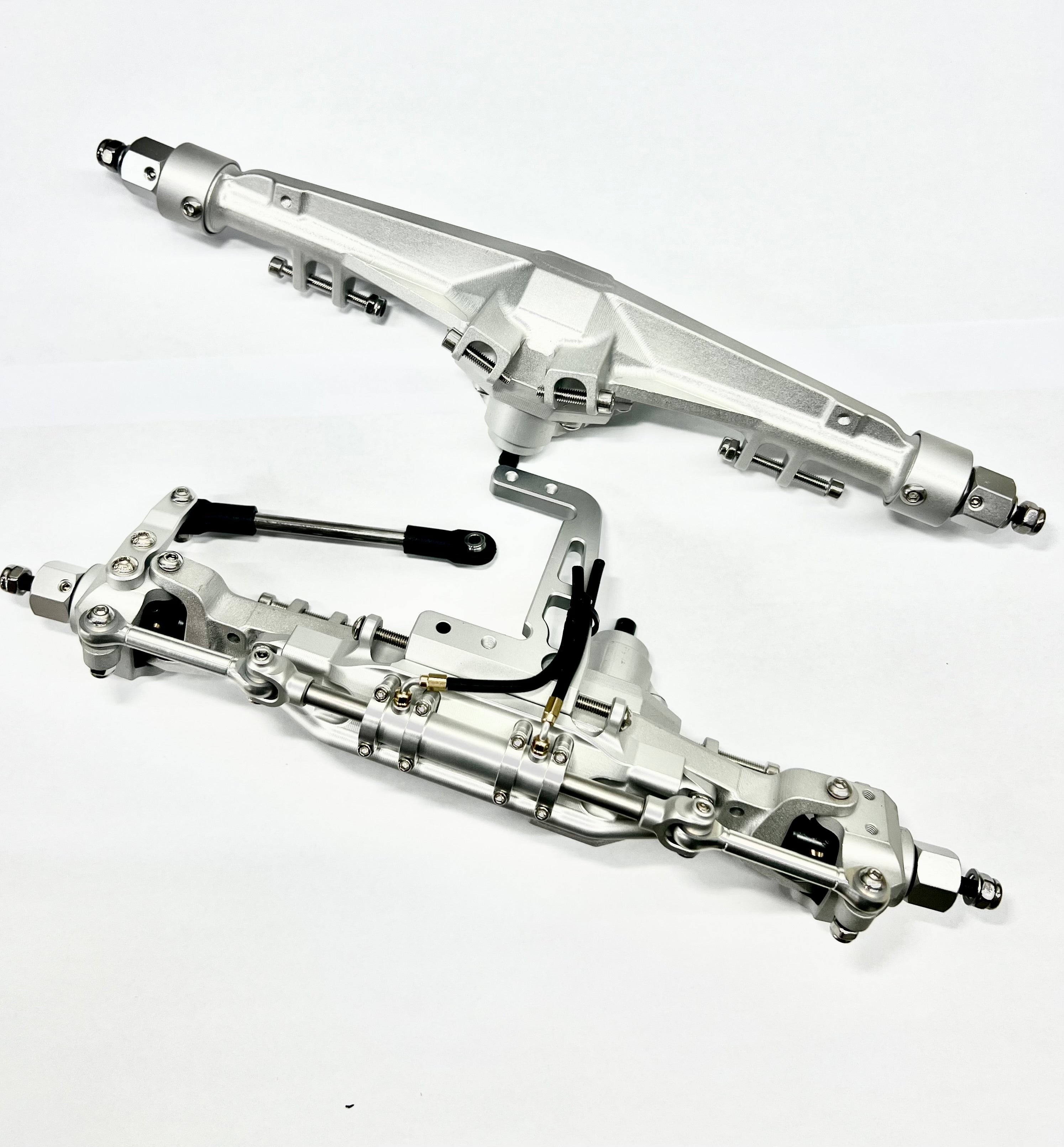 Simulated hydraulic steering kit including axle