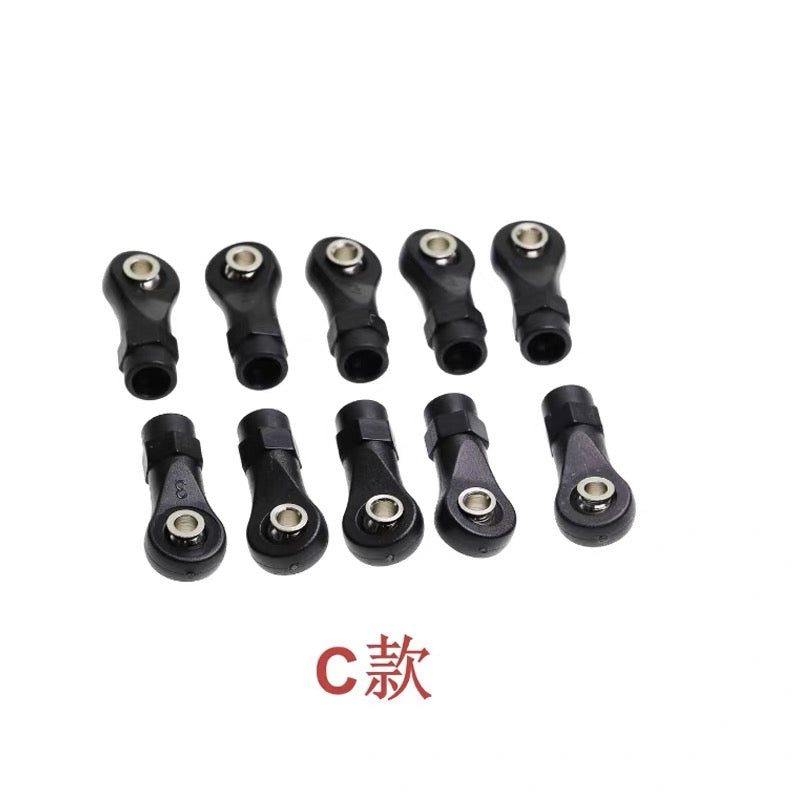 1/10 Scale RC Crawler Parts: SCX10/TRX4 Nylon Ball Ends (M4 Plastic) – Pack of 10