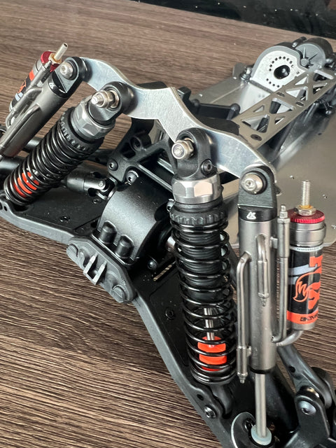 losi hemmer rey front suspension installation bypass shocks bracket