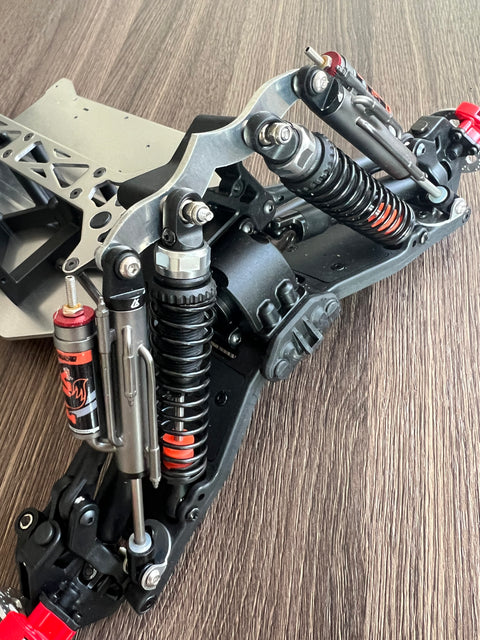 losi hemmer rey front suspension installation bypass shocks bracket
