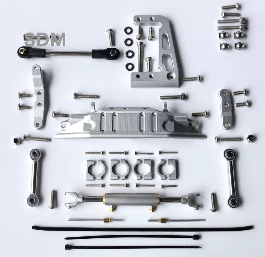 Simulated hydraulic steering kit including axle