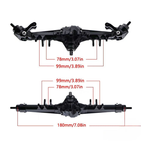 SCX10 II 90046 one-piece metal axle pumpkin bridge 1/10 climbing car aluminum alloy CNC axle assembly