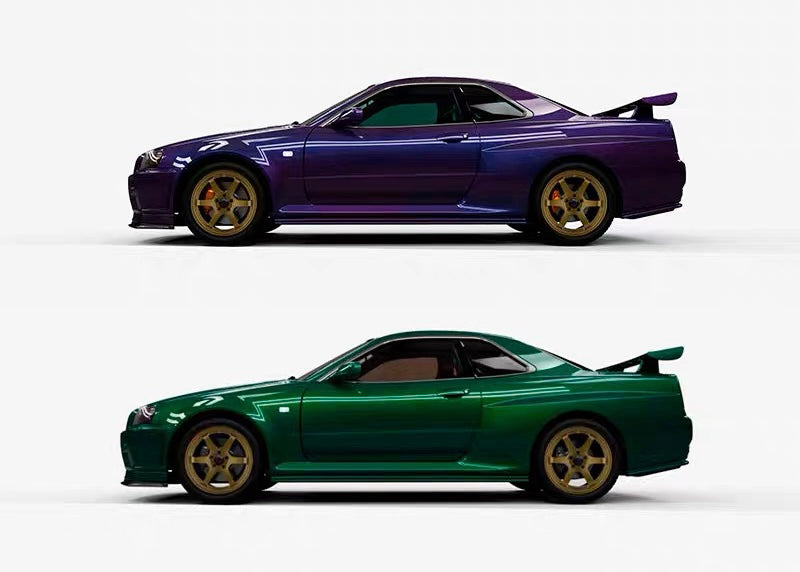 1/8 GTR R34 Remote control electric simulation full metal Skyline GTR R34 1/8 flat running model car