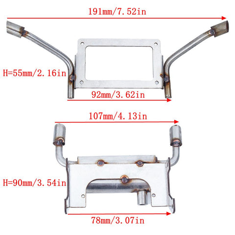 1/10RC climbing metal simulation exhaust pipe SCX10 third-generation model car modified double-exhaust simulation spare parts