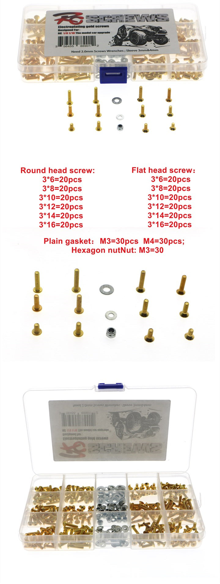 Gold Plated Screws （metal parts）