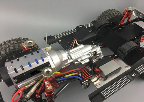 simulation model car scx10-ll DIY metal V8 engine two-speed